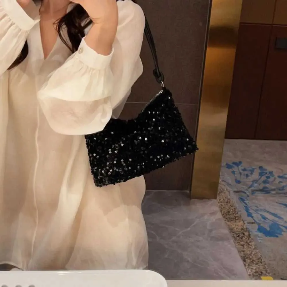 Einfarbig Crossbody Mode INS Pailletten Schulter Taschen Telefon Geldbörse Handtasche Abend Clutch Tasche Mädchen DIYC241103_voghion.com