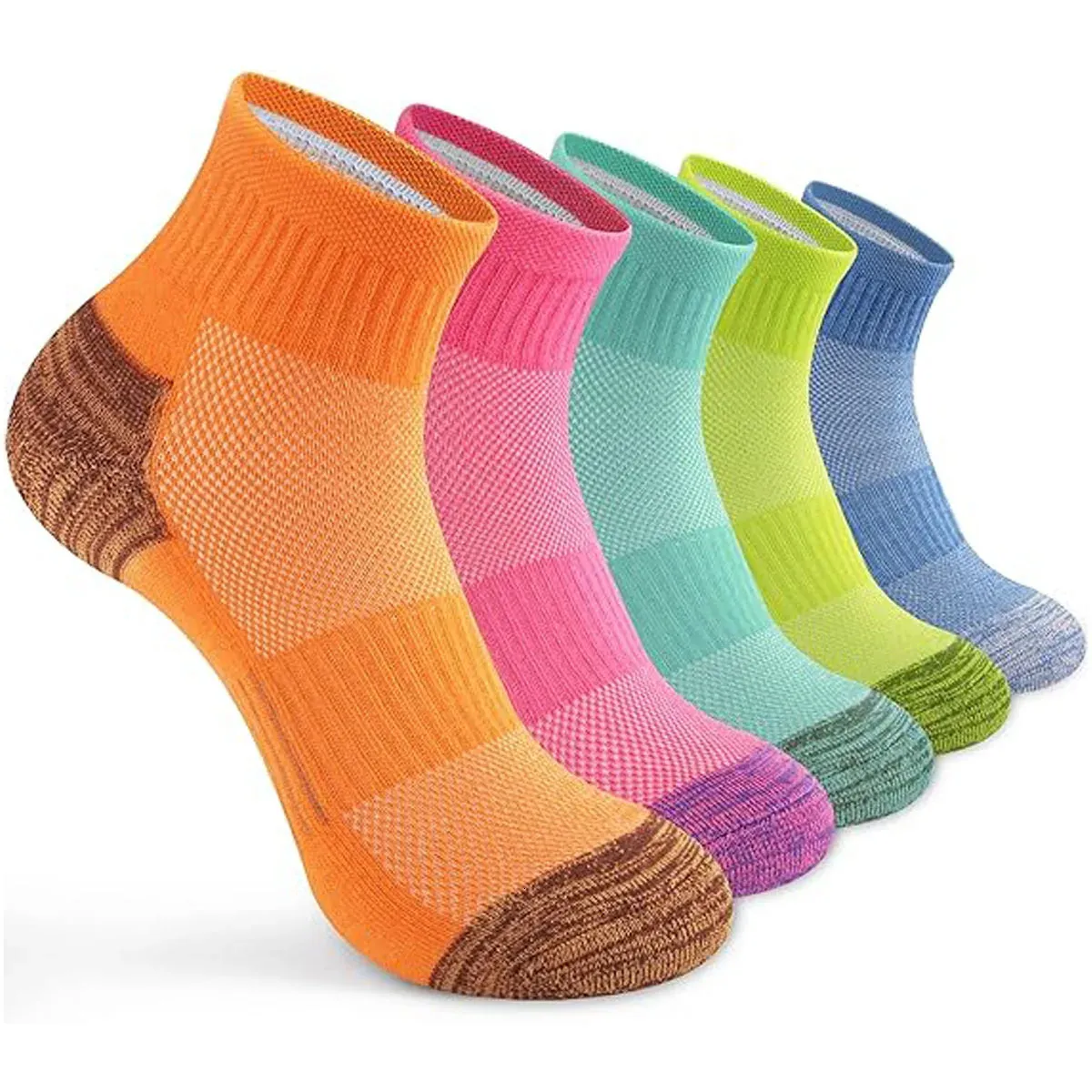 5 paia di calzini sportivi casual a tubo medio di colore unito adatti sia per uomo che per donna in mesh traspirante antiodore e antisudore_voghion.com