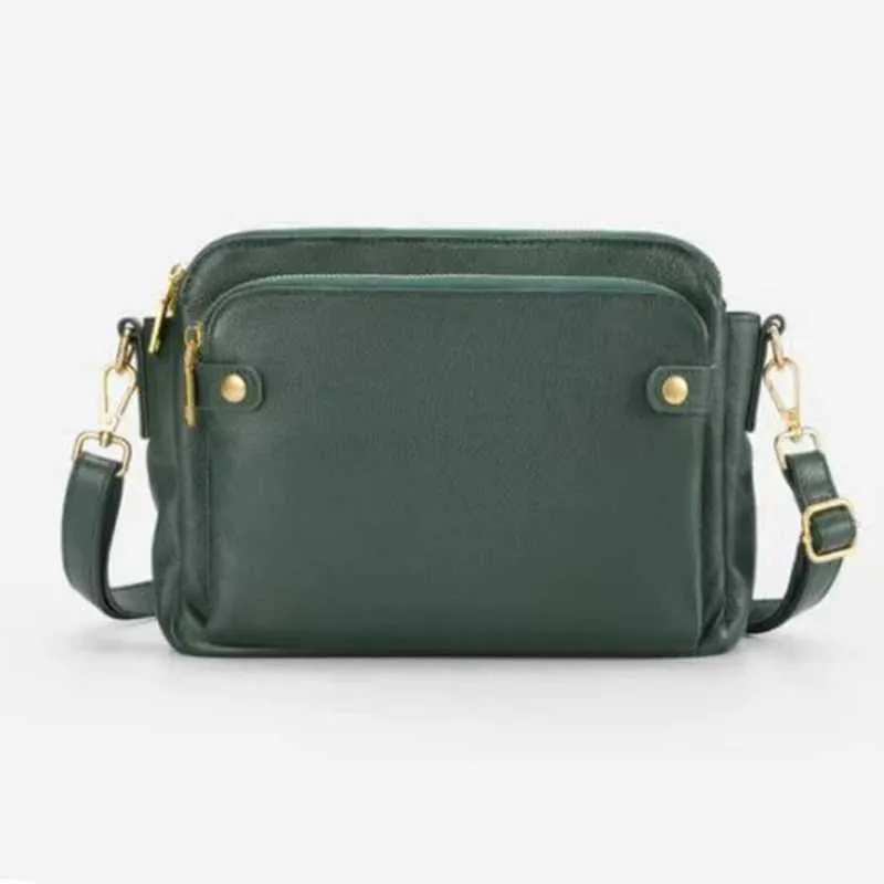 Women’s Leather Crossbody Bag With Three Layers And Multi Pockets_voghion.com