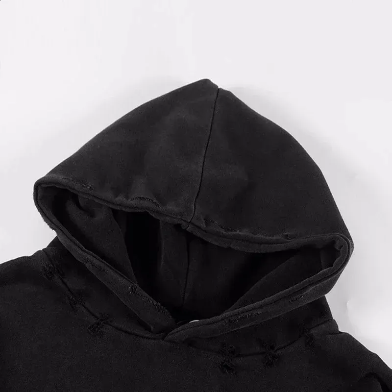 Felpe con cappuccio da uomo, 24FW, qualità Strtwear, vintage, lavato, nero, danneggiato, Enfants Riches Deprimes, felpa con cappuccio da uomo e da donna, 1 etichetta_voghion.com