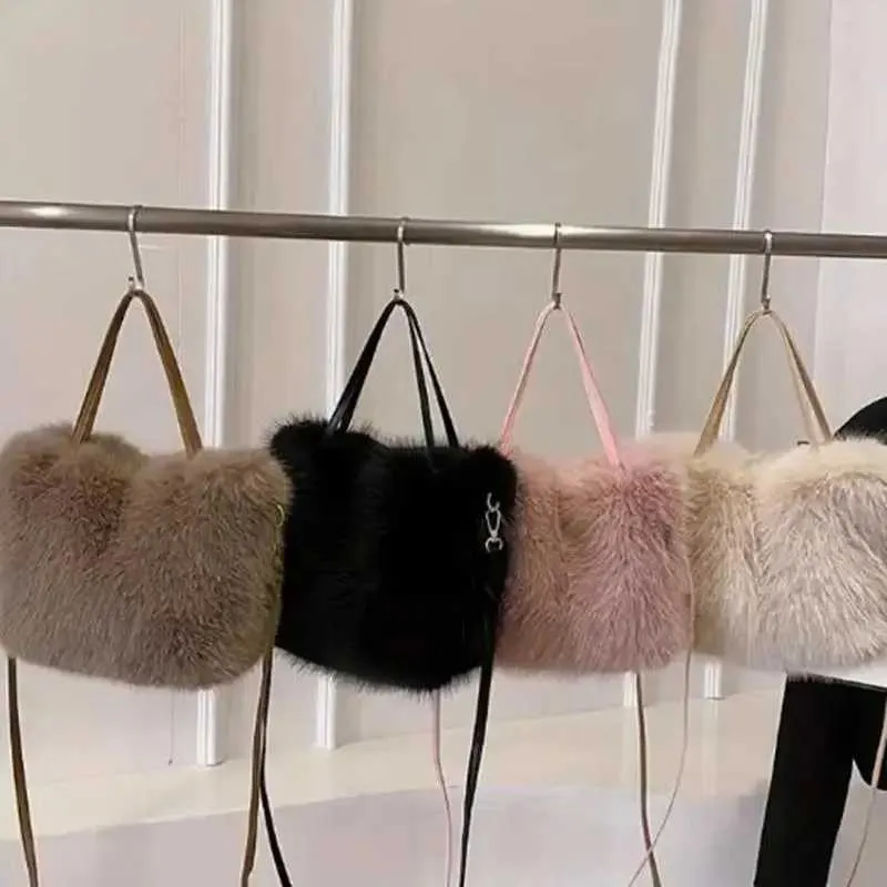 Plush Fashion Winter Crossbody s High-capacity Single Shoulder Bag Girl MinimalistC241214_voghion.com