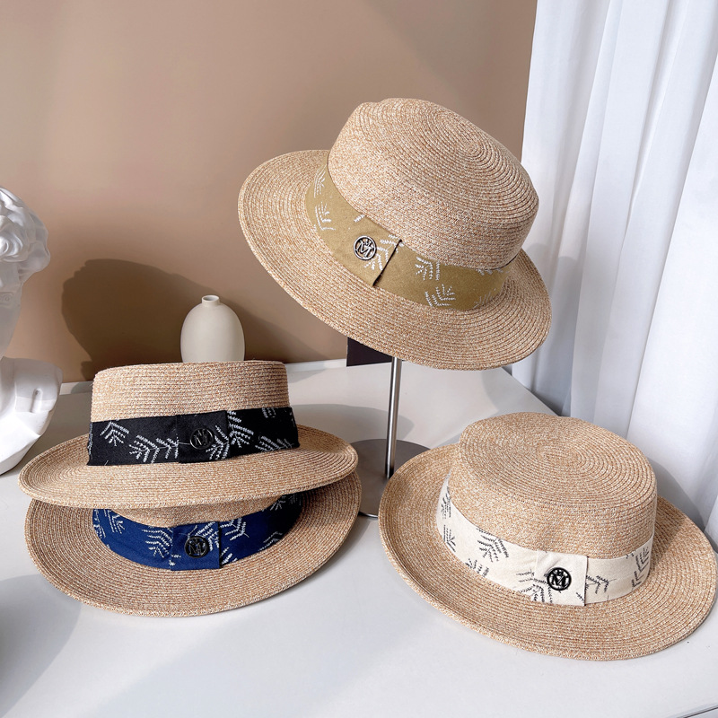 Cappello giapponese alla moda minimalista con nastro di erba fortunata fresca giapponese, protezione solare estiva per bambini, cappello versatile alla moda_voghion.com