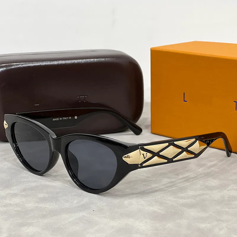 Designer for women Cat Eye Personalized Design Gold Leg Sunglasses with box Driving Travel Shopping Beach View More_voghion.com