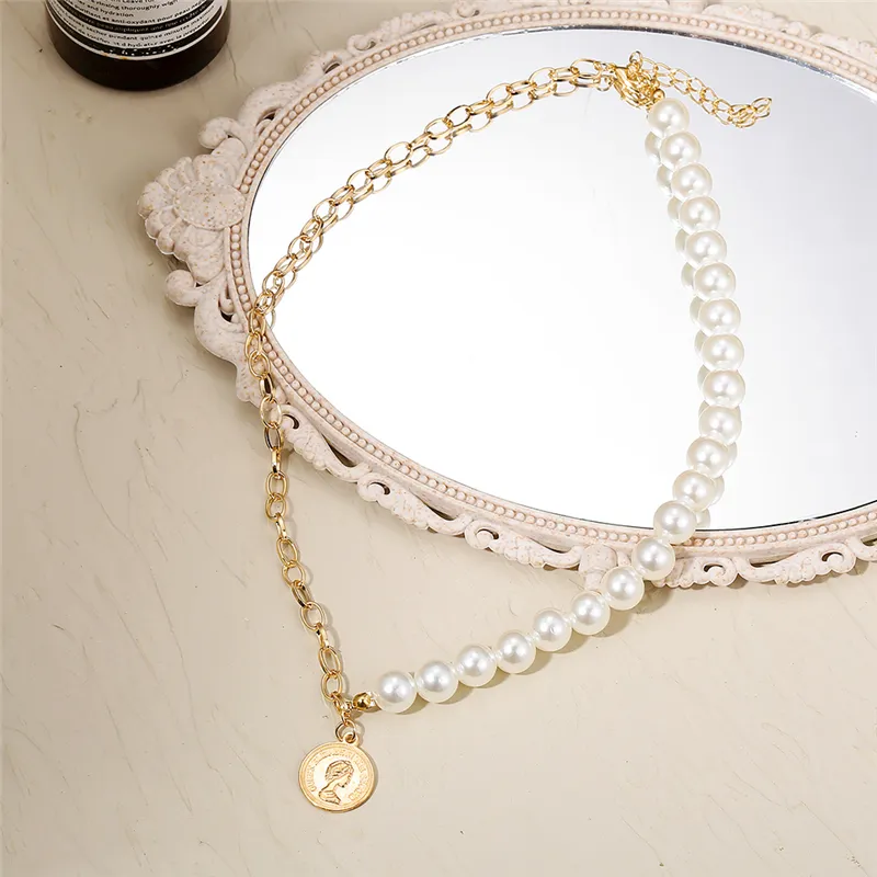 Collana multistrato vintage oro con pendente per donna_voghion.com