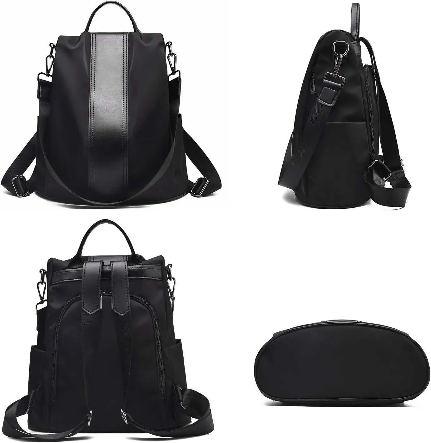 Women's Waterproof Anti-theft Nylon Backpack And Shoulder Bag_voghion.com