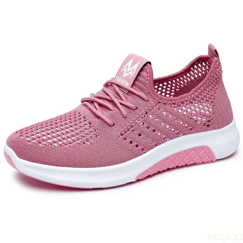 Flat Casual Fashion Breathable Mesh Vulcanized Shoes Women Sneakers Summer Ladies Boat Shoe atos Para Mujer_voghion.com