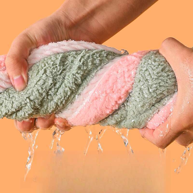 Cuffia assorbente ad asciugatura rapida con doppio spessore per donna, cuffia da doccia in velluto corallo, asciugamano per shampoo, bandana,_voghion.com