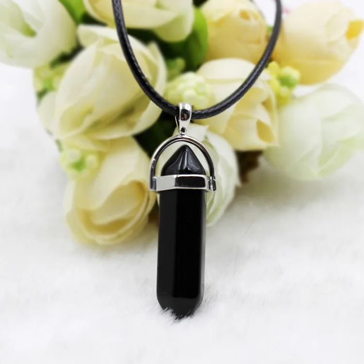 Collane con ciondolo 1 pz Collana in pietra di quarzo naturale Ametiste Quarzi rosa Turchesi Cristallo Corda Moda Regalo_voghion.com