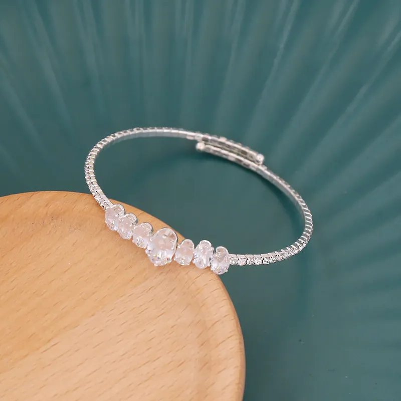 Rhinestone Pearl Bangle Bracelet Adjustable Open Cuff For Women_voghion.com