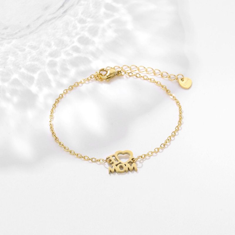 Bracciale in acciaio inossidabile I Love Mom Day, gioielli in acciaio alla moda per la mamma_voghion.com
