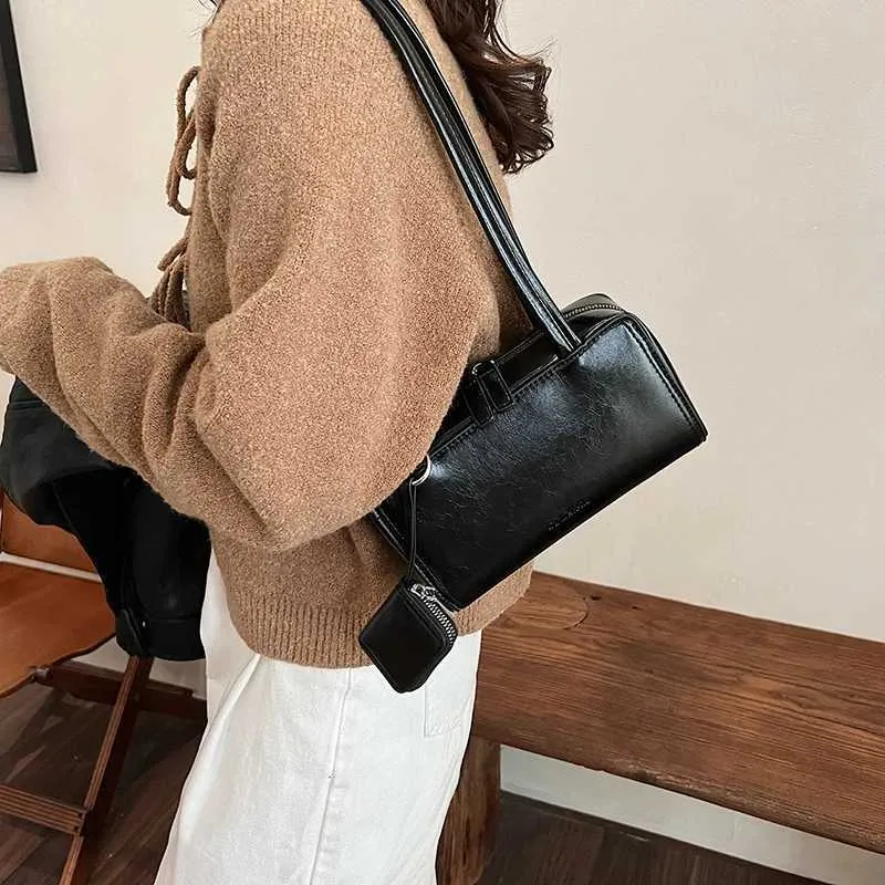 Designer Tasche LEFTSIDE 2-teilig/Set klein PU Leder quadratisch 2024 Winter Y2K neue modische Damen Tasche mit Geldbörse Handtasche_voghion.com