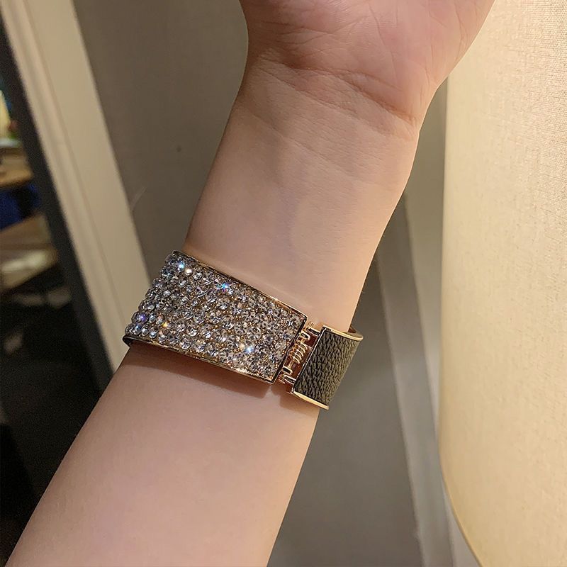 Internet Celebrity Personality Asymmetric Metal Inlaid Diamond Bracelet Ins Exaggerated Wide Version Fashion Versatile_voghion.com