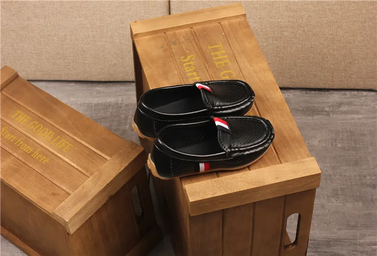 Kanner PU Lieder Jugend Casual Style Happysteps Weich bequem Loafers Slip on Klengkanner Kannerschong Gréissten US5C-US4Y_voghion.com