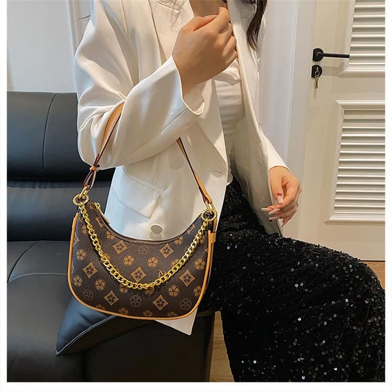 Designer Women's Armpit Bag High-end Texture Printed Shoulder Bag_voghion.com