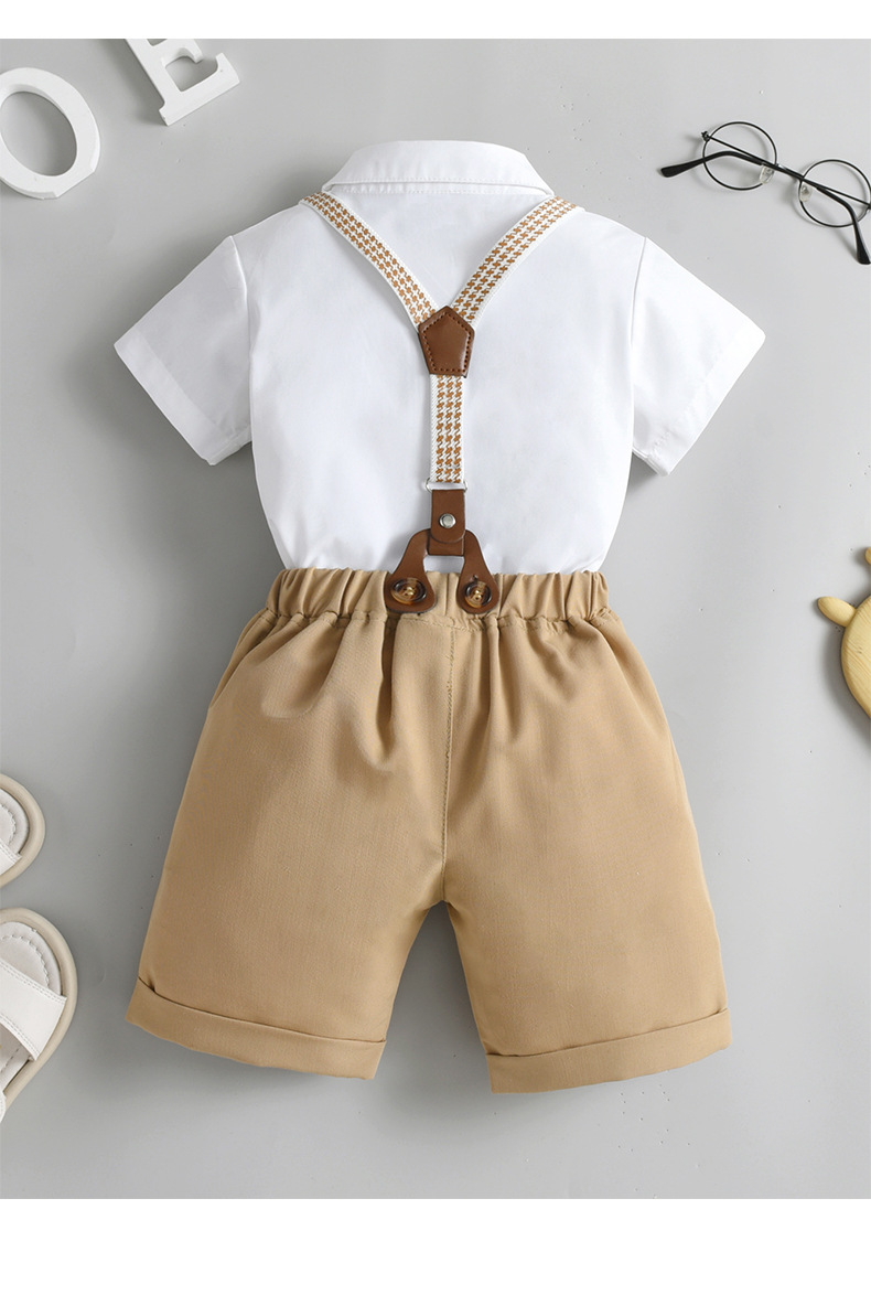 Mother&Kids Overalls two-piece boy summer suit baby suit Summer gentleman children suit_voghion.com