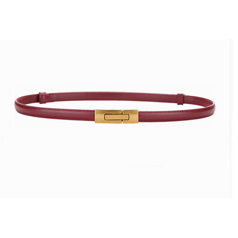 Cintura decorativa da donna in vera pelle, sottile e versatile, con fibbia in pelle bovina, piccola cintura per donna_voghion.com