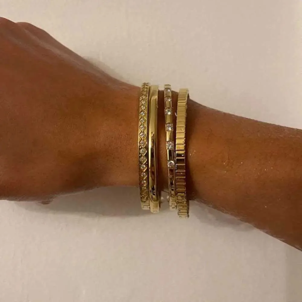 Braccialetti alla moda punk color oro per donne e uomini, braccialetti in acciaio inossidabile alla moda, accessori per gioielli bohémien_voghion.com