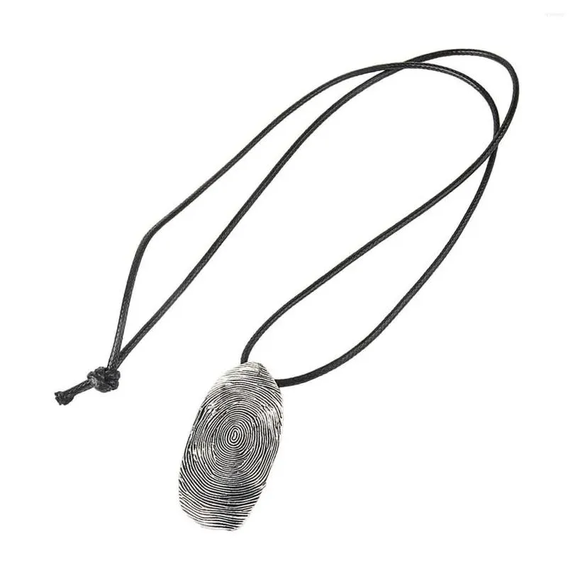 Pendant Necklaces Fingerprint Necklace Jewelry Western Cowboy Rope Chain Fashion Handicrafts Creative For Party Daily_voghion.com