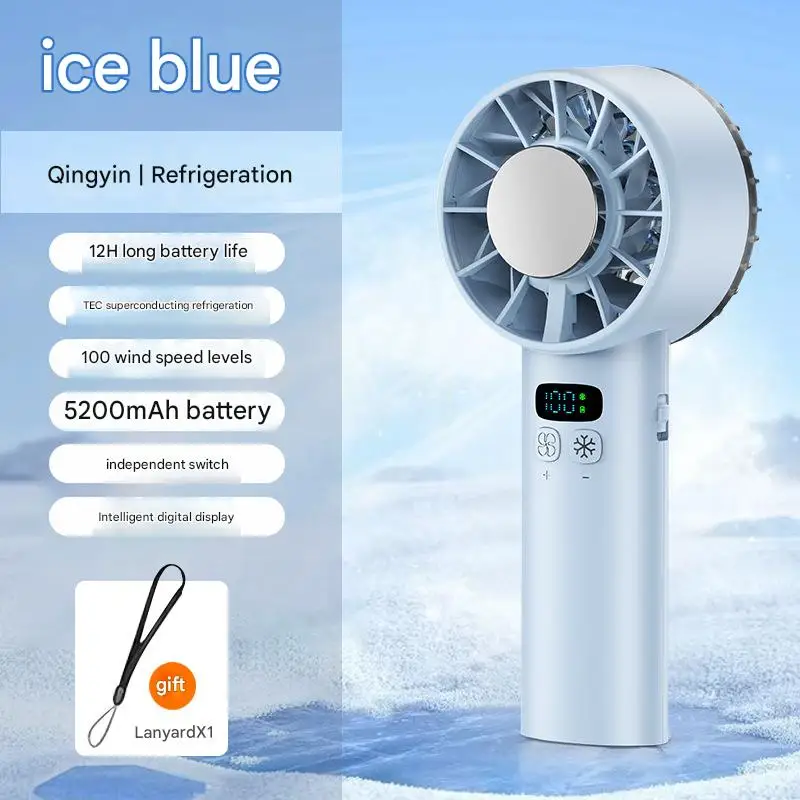 Handheld Portable Cooling Fan With Digital Display And Led Light_voghion.com