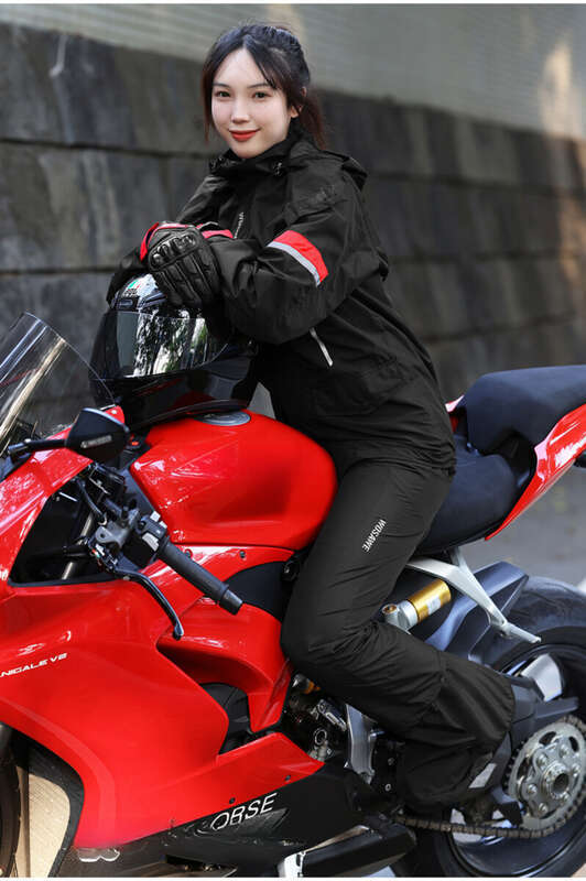 WOSAWE Motosiklet Yağmurluk Seti Açık Hava Bisikleti Tam Vücut Bölünmüş Yağmur Pantolonu Gizli Ayakkabı Kılıfları ile_voghion.com