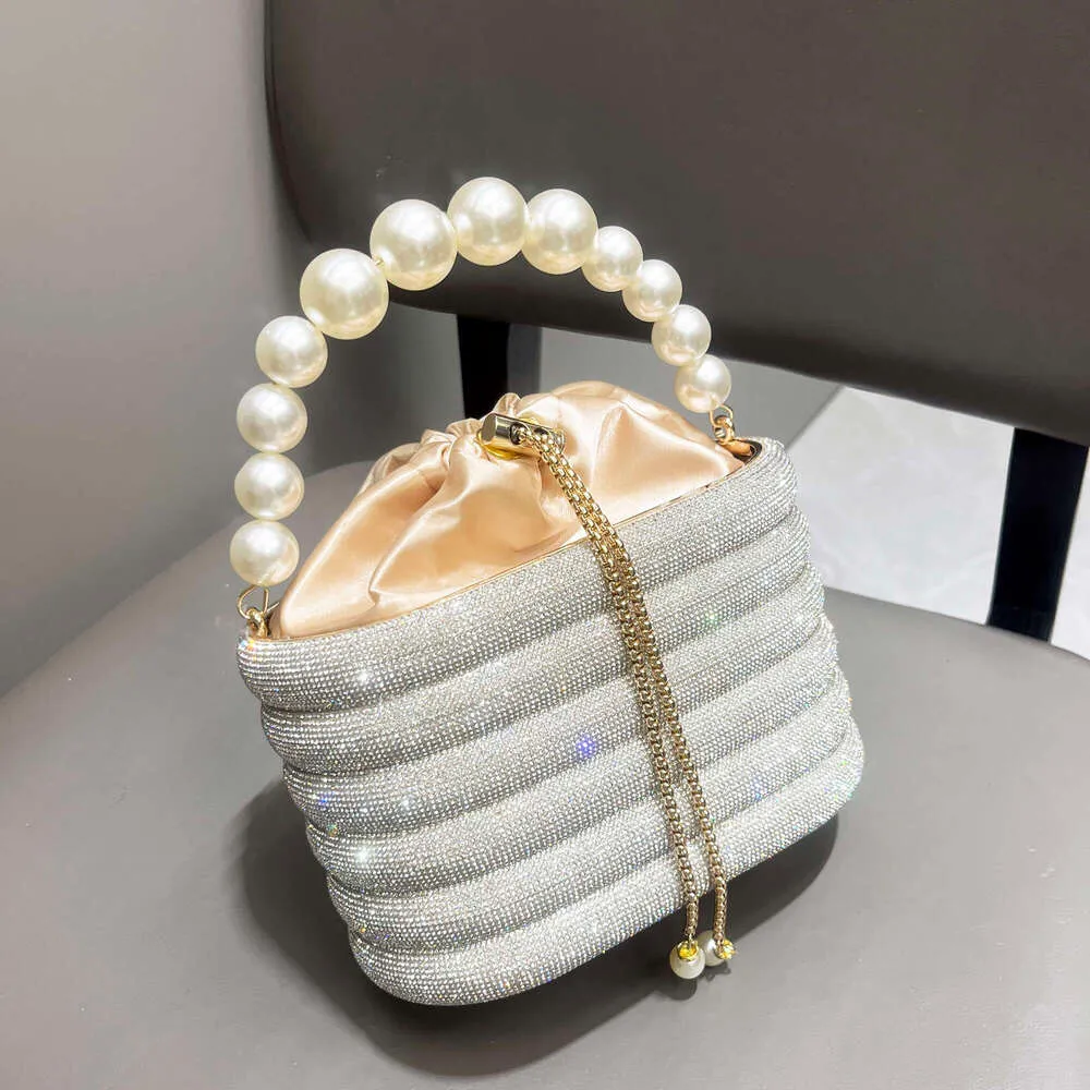 Borse da sera e borsetta da donna, borsa a tracolla con cristalli lucidi, borsa a secchiello_voghion.com