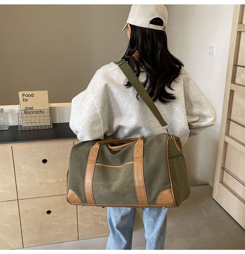Neutrale Handreisetasche, große Outdoor-Reisetasche, Sport- und Fiesstasche Damen, Retro-Gepäcktasche aus Canvas für_voghion.com