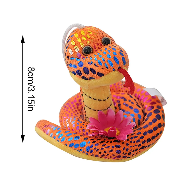 Porte-clés en peluche coloré et mignon, petit serpent coquin, décoration de chambre à coucher, mascotte du zodiaque, poupée, cadeau_voghion.com