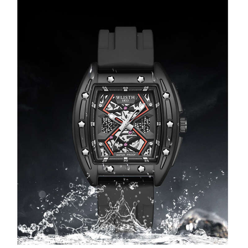 Orologio da uomo al quarzo con quadrante grande e scavato a forma di barile, nuovo di zecca, Wolis_voghion.com