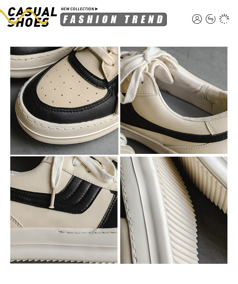 Sneakers uomo bassi stringati alla moda con suola spessa_voghion.com