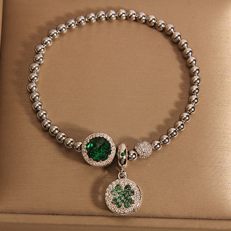 Elegantes Perlenarmband für Frauen, handgemachtes grünes Edelstein Charm Armband, Einzigartiges Schmuckgeschenk im Boho-Stil für Sie_voghion.com