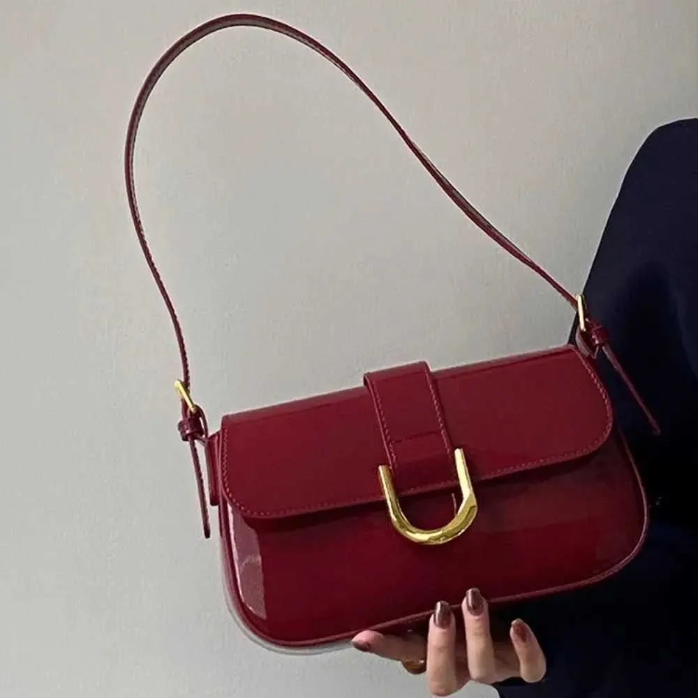 Clássico PU Couro Fivela de Ferradura Casual Crossbody Cor Sólida Bolsa de Ombro Pequena com Fecho de Zíper Mulheres Clutch_voghion.com