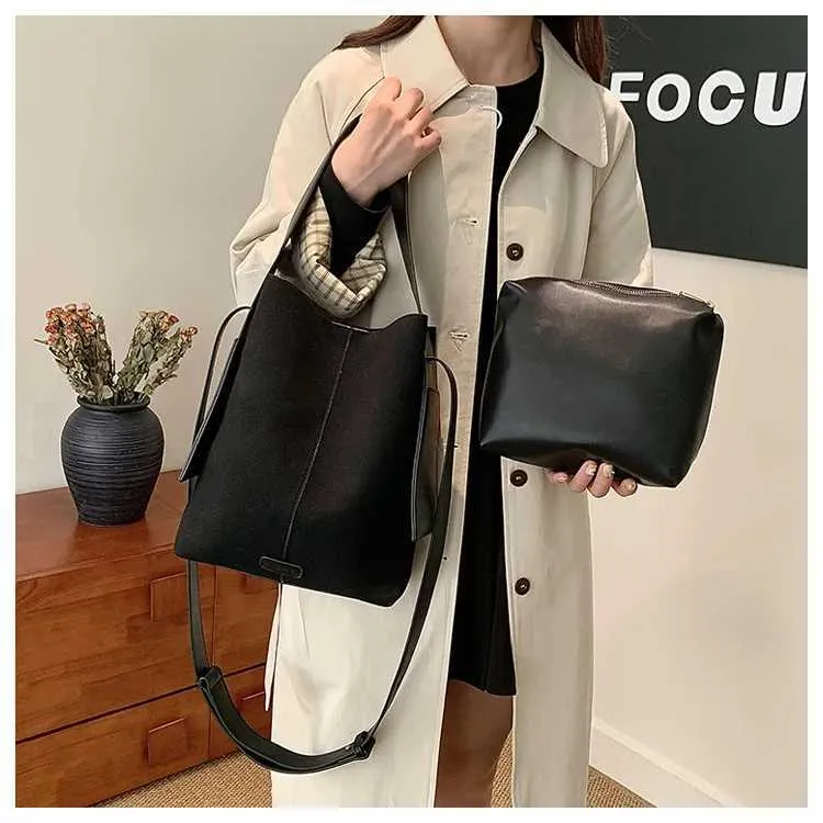 Sacs à bandoulière en cuir souple givré pour femmes élégantes et solides, grande capacité, sacs composites décontractés pour femmes C241212_voghion.com