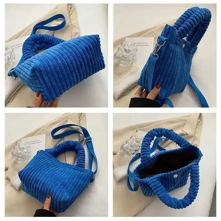 Borsa a secchiello versatile in velluto a coste borsa a tracolla_voghion.com