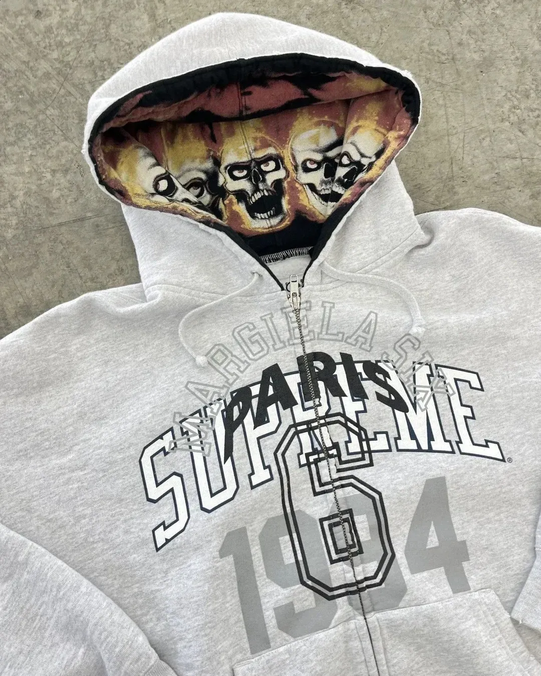 Sudadera con capucha con estampado de diablo y letras retro americanas, estilo Haruku Y2k, informal, con cremallera para parejas, moda urbana_voghion.com