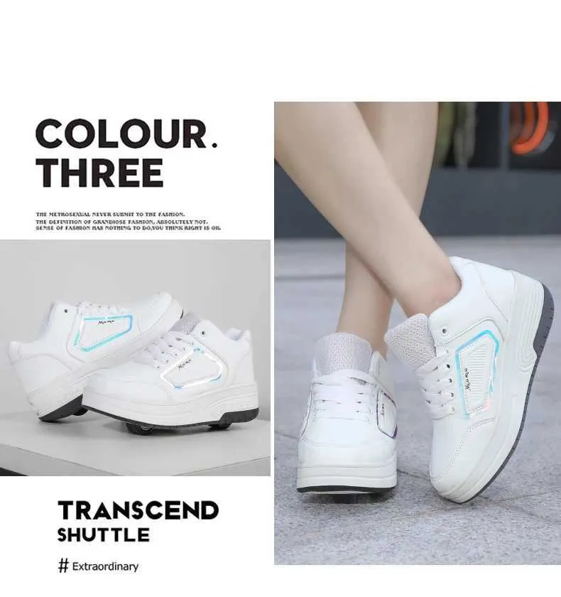 Roller Skate Shoes Kids Skating Spring Autumn Children Fashion Casual Sport Gift for Girls Boys 2 Wheels Sneakers_voghion.com