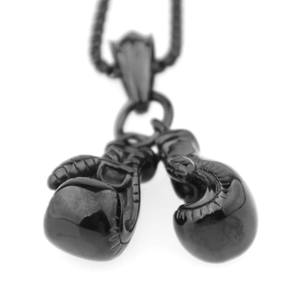 Pendant Necklaces 2pcs/set Mens Unisex Stainless Steel Sier Color/gold Black Boxing Gloves Necklace Sport Colar Jewelry_voghion.com