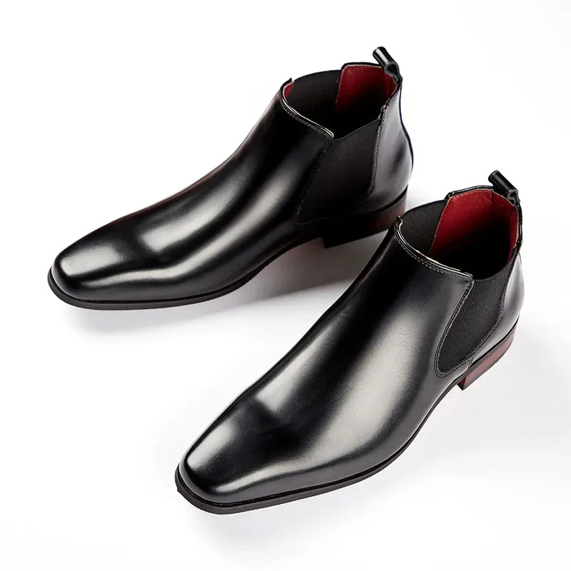 Botines de cuero genuino para hombre_voghion.com