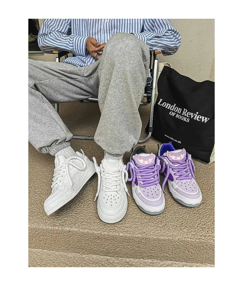 Fashion Purple Mens Skateboard Streetwear Spring Low Top Board Sneakers Man Unisex Trend Shoes Basket Homme 240704_voghion.com