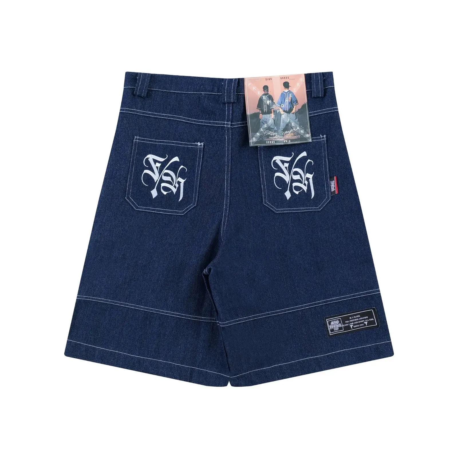 Büyük Boy Jorts Yazlık Kot Erkek Geniş Paça Bol Y2K Kot Şort 250118_voghion.com