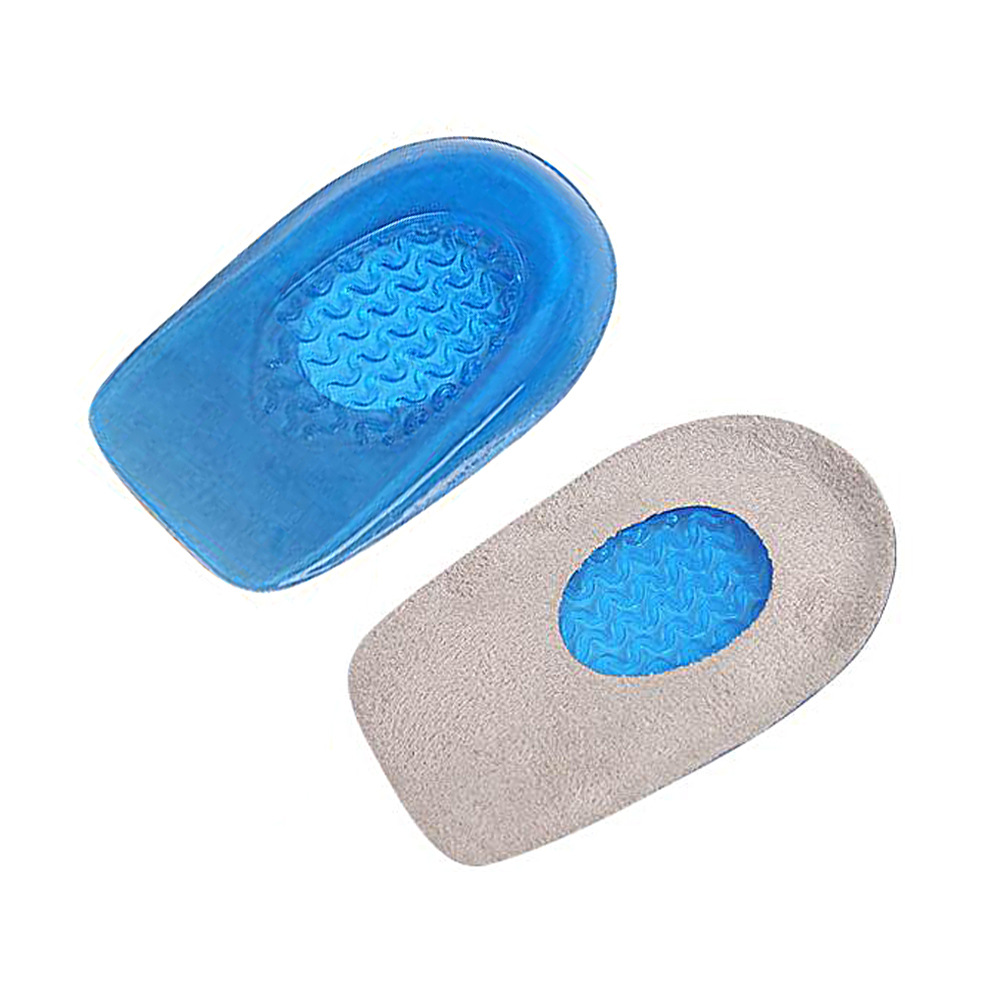 Elastic blue GEL heel pad shock absorption relieve heel pain new insole half size pad men’s and women’s size