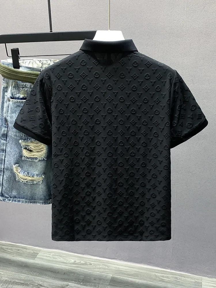 Tasarımcı polo erkek gömlekleri işlemeli kadın moda üst yüksek kaliteli iş giyim yaka detayları kısa kollu polo_voghion.com