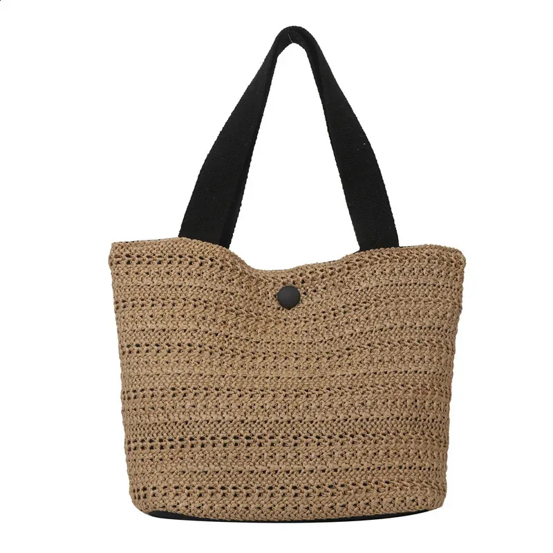 Personalisierte Stroh Tragetasche Für Damen Retro Strandhandtasche_voghion.com