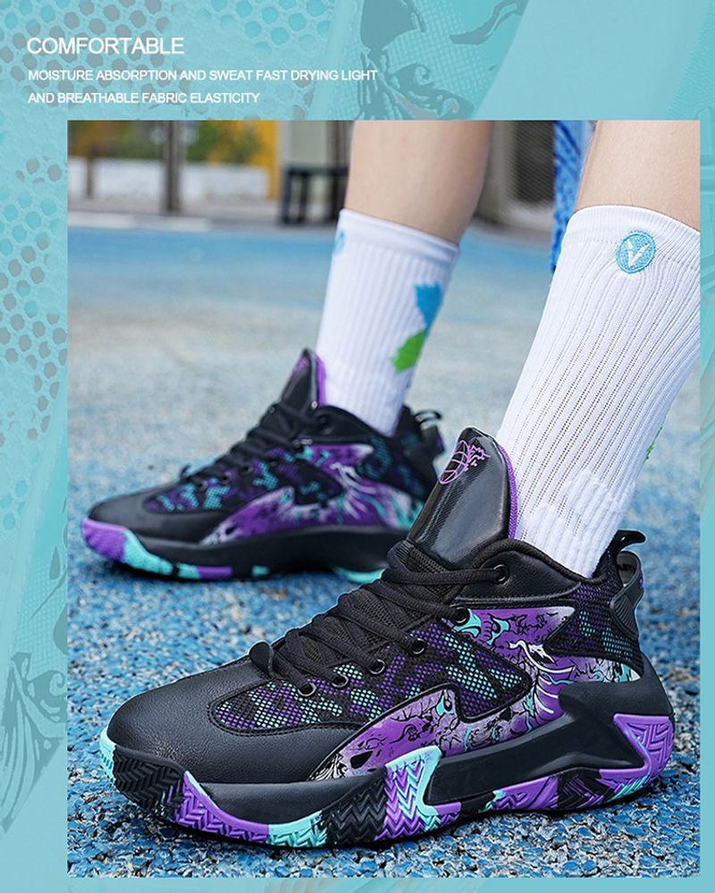 Leichte, atmungsaktive, bequeme Basketballschuhe für Sportstudenten mit Dämpfung und Rückprall_voghion.com