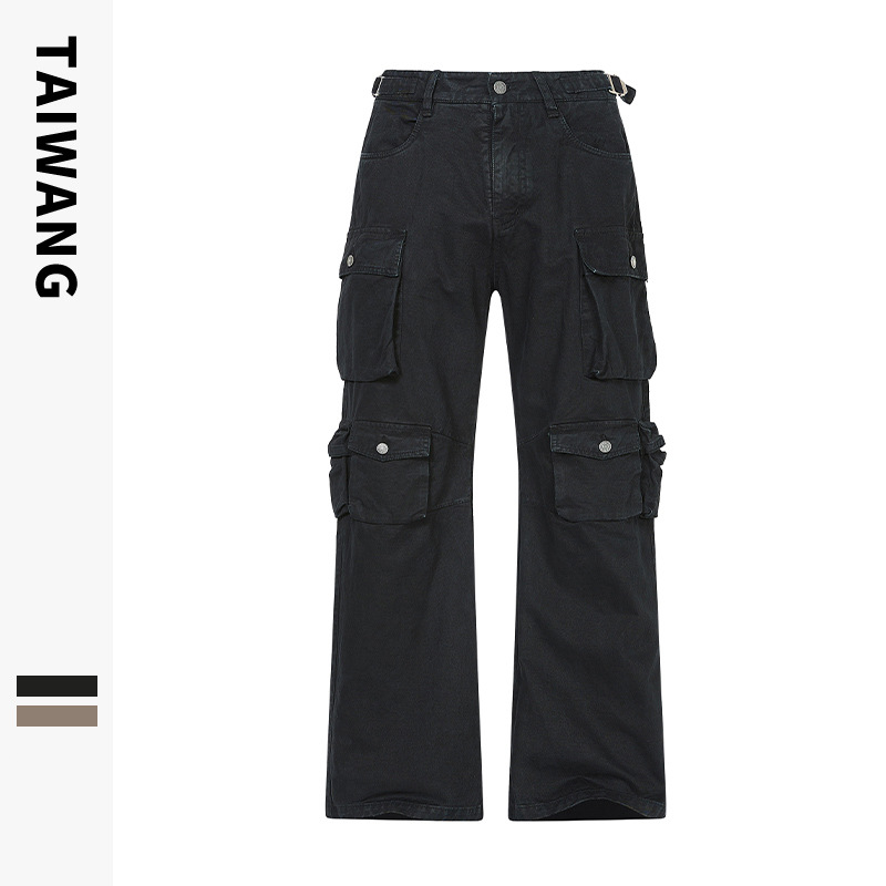 Men’s Clothing Men’s Wear trendy casual pants men’s autumn and winter ready to wear loose multi pocket trousers mopping pants men