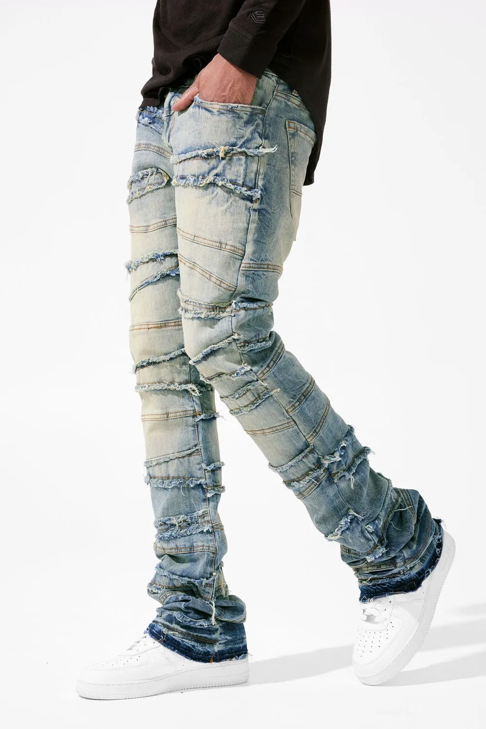 Jeans gescheurde slim patch denim voor heren skinny gestapelde broeken broek streetwear jongen_voghion.com