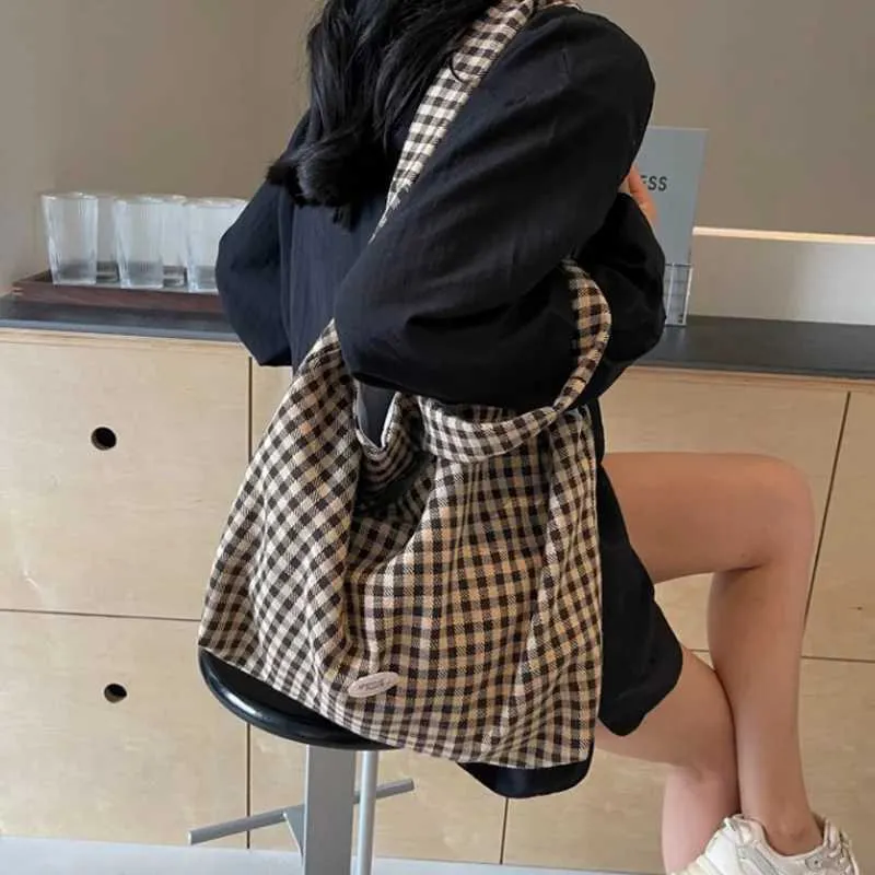 Sac à bandoulière à carreaux rouges colorés de grande capacité pour femmes, sacs à main tendance 2024_voghion.com