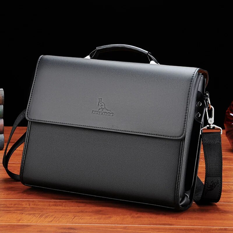 Business PU Leder Herren Aktentasche Flip Man Handtasche Hochwertige Laptop Büro Männliche Schulter Umhängetasche_voghion.com