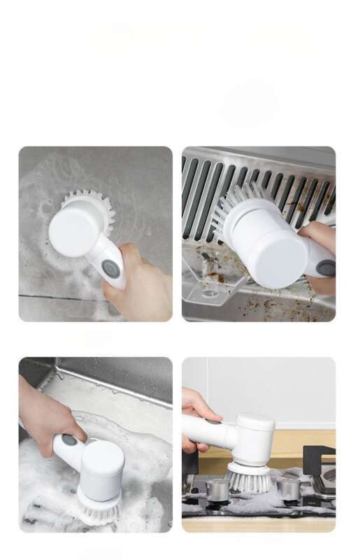 【 4836 People's Collection 】 Handheld Electric Cleaning Multifunctional Non Greasy Dishwashing Pot Brush, Divine Tool_voghion.com
