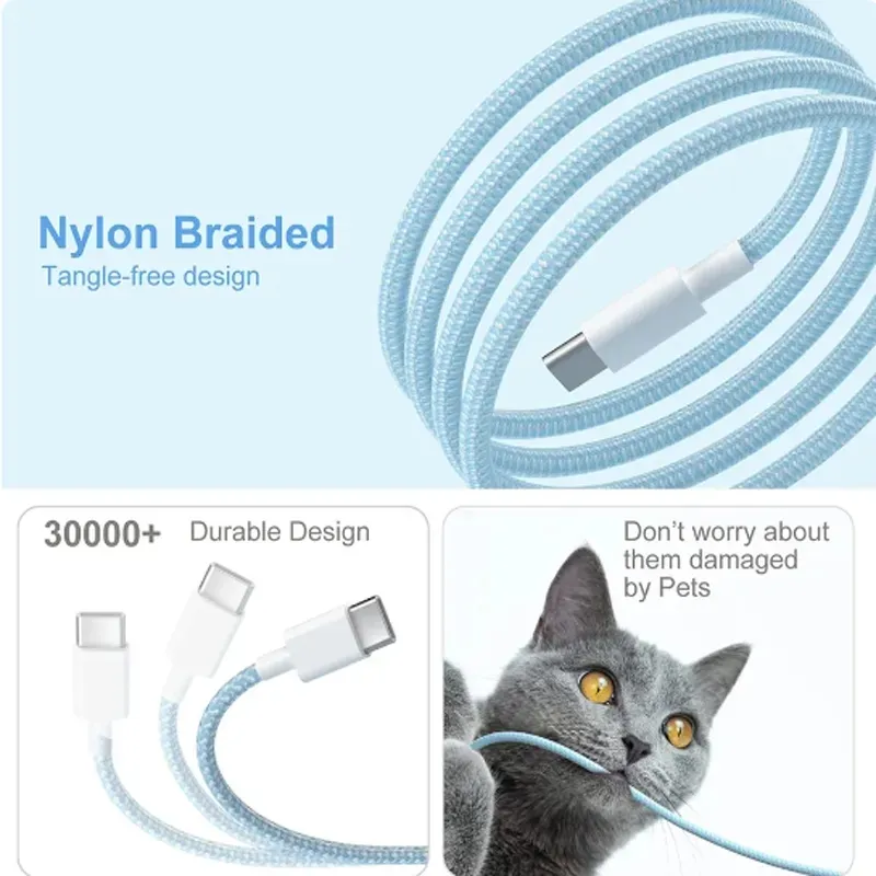 Cable de datos de carga rápida tipo C de 3 A, 60 W, 480 Mbps, OD3.8, para iPhone 15, iPhone 12 Pro, iPhone 12 Pro Max, iPhone 12 Mini, iPhone 12 Pro Max, iPhone 12 Mini_voghion.com