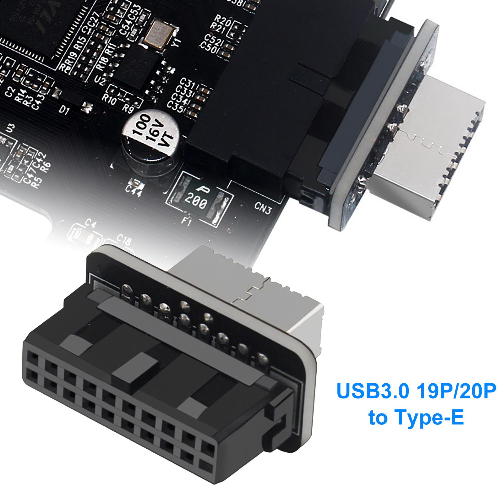 Zaglavlje matične ploče Jednostavna instalacija Brzo uključivanje USB3.0 19/20 Pin na Type-E prednji unutarnji konektor za stolno računalo_voghion.com